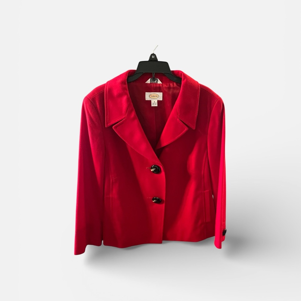 Talbots Red Cropped Wool Blazer - Picture 3 of 6